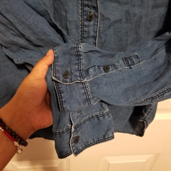 Madewell Long Sleeve shrit Blue Women's Size M - Picture 7 of 9